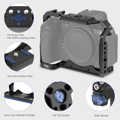 Leftfoto Camera Cage for Nikon Z6III/Z5/Z6/Z7/Z6II/Z7II,Camera Protection Frame Rig with Arca Base,Video Cage for Vlog Video Shooting - Image 5