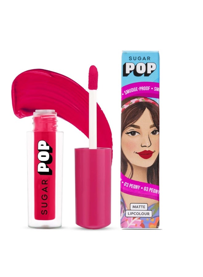 SUGAR POP Matte Lipcolour | Vitamin E | Super-Pigmented | Smudge-proof | 1.6 ml - 03 Peony - Image 1