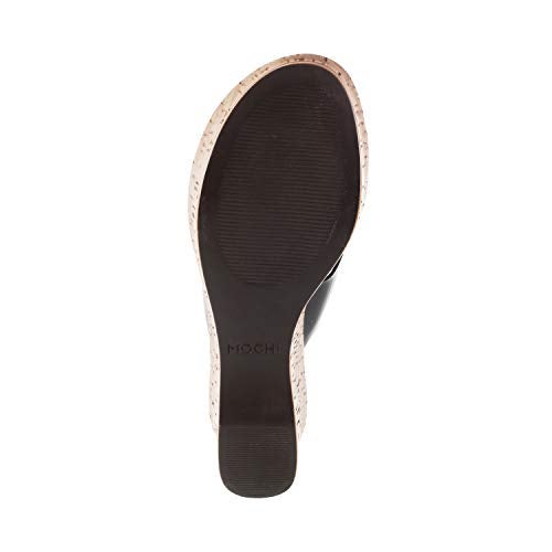 Mochi Women's Black and Black Faux Leather Fashion Wedge Sandals UK/3 EU/36 (34-9884) - Image 4