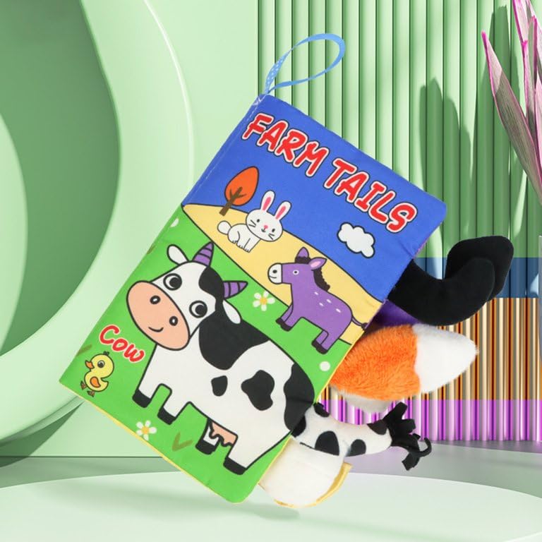 BeFunky Baby Fabric Book, Soft 3D Picture and Crinkle Sensory Toy for 0-12 Months, Montessori Learning for Boys and Girls (Cow), Multicolor - Image 4