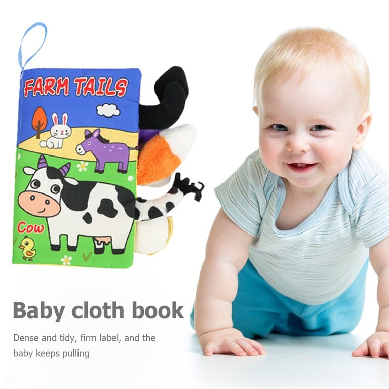 BeFunky Baby Fabric Book, Soft 3D Picture and Crinkle Sensory Toy for 0-12 Months, Montessori Learning for Boys and Girls (Cow), Multicolor - Image 2