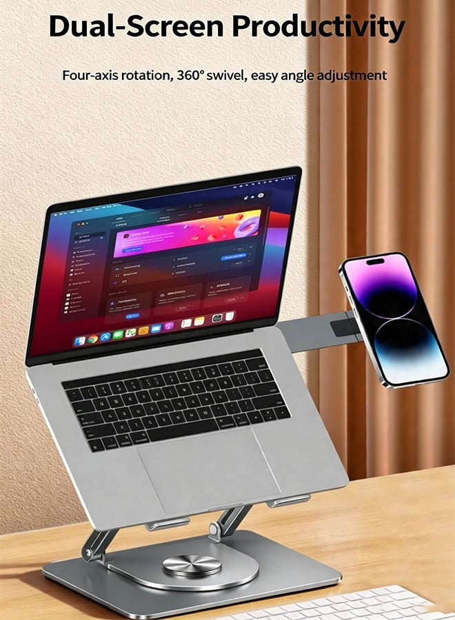 حامل لاب توب تبريد قابل للتعديل مع مروحة USB للدفاتر، خفيف الوزن ومتين، يتضمن مسند معصم تبريد للفأرة - Image 4