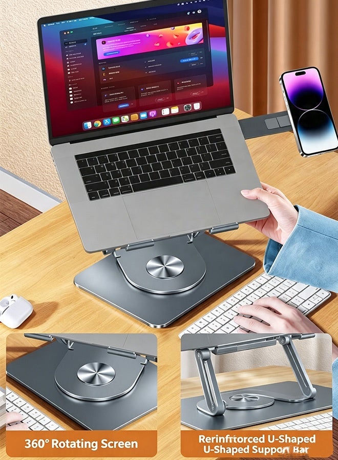 حامل لاب توب تبريد قابل للتعديل مع مروحة USB للدفاتر، خفيف الوزن ومتين، يتضمن مسند معصم تبريد للفأرة - Image 5