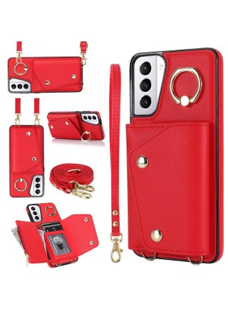 Case Cover For Samsung Galaxy S21+ 5G Zipper Card Bag Phone Case with Dual Lanyard(Red) - pzsku/Z70D248BB682CEDEB6D80Z/45/1753887923/3233c2d4-ea61-461c-b197-777862741570