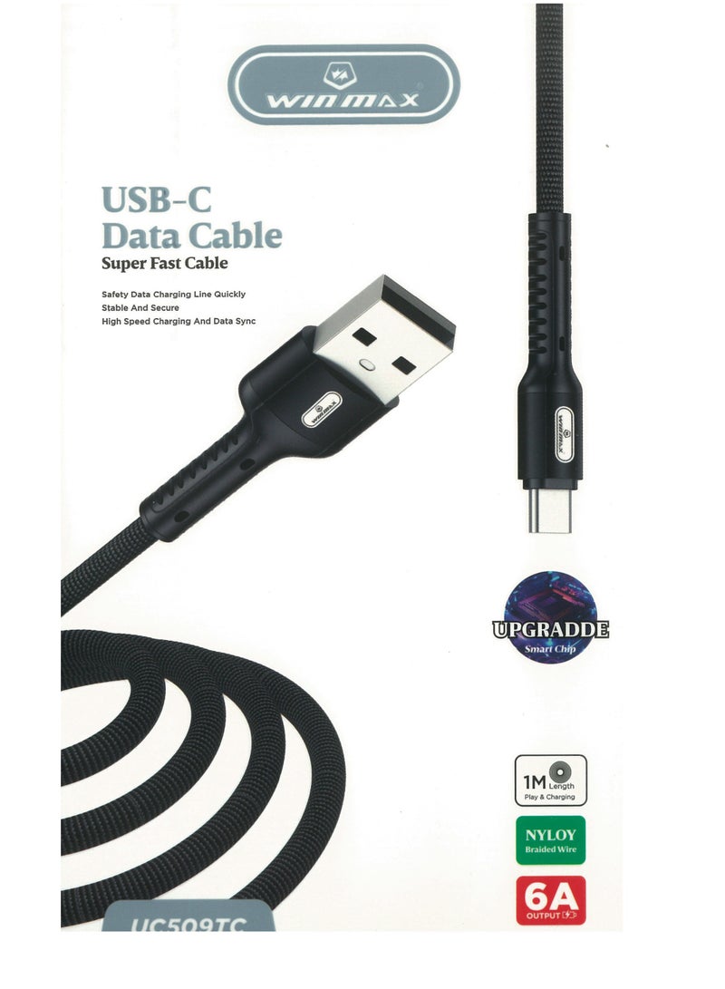 Winmax USB to TYPE C Charging Cable 1M Black - Image 2