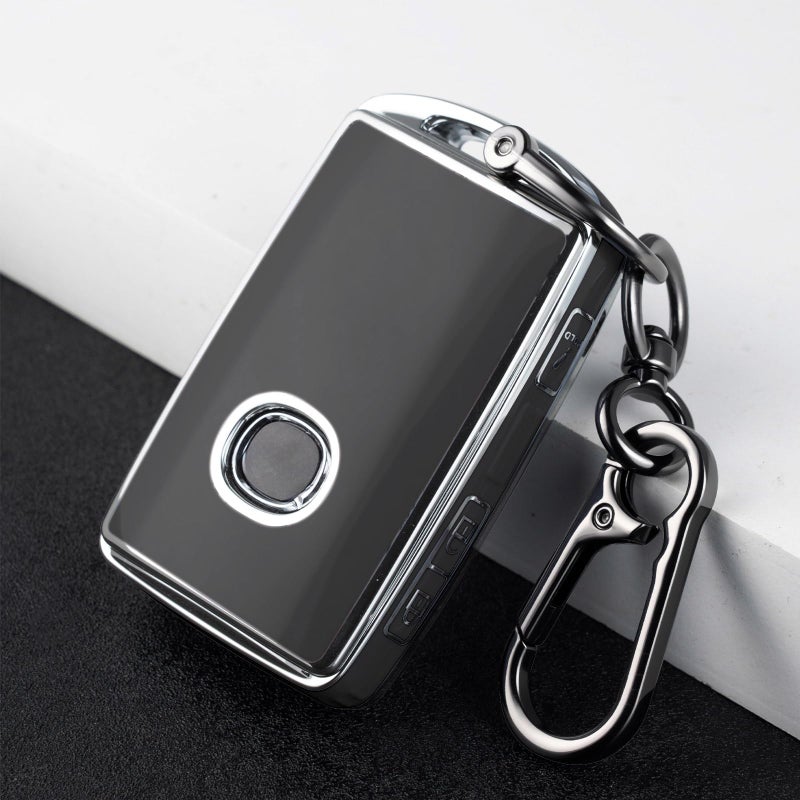 CHATYYD Key fob Cover for Mazda with Keychain,Soft TPU Car Key Cover Case for Mazda CX-3 CX-5 CX-9 2019-2023 Accessories (Black) - Image 5