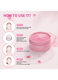 Breylee Rose Eye Mask 60 Pcs Under Eye Patcheseye Patches For Puffy Eyeshydrates Improves And Firms The Eye Area Suitable For Both Women And Men.  - Image 4