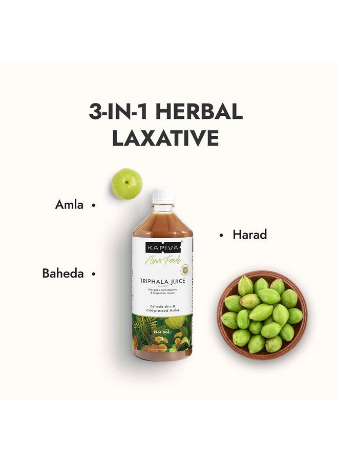 Kapiva عصير كابيفا تريفل | 100% أيورفيدي | يخفف الإمساك ويحسن الهضم | بدون سكر مضاف، 1 لتر - Image 3
