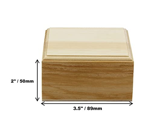 Creative Hobbies® Unfinished Mini Wood Craft Box with Hinged Lid and Magnetic Closure, 3.5 Inch - Perfect for Arts, Crafts, and Personalized Gifts - Image 3