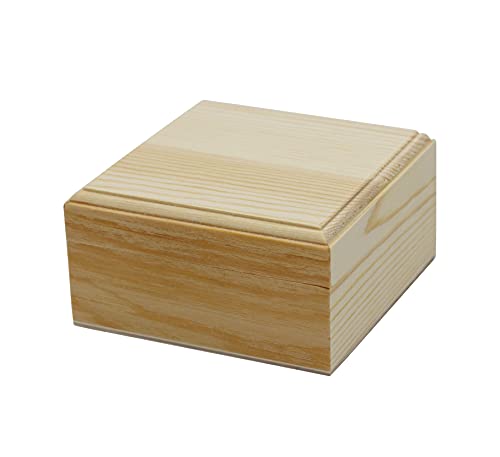 Creative Hobbies® Unfinished Mini Wood Craft Box with Hinged Lid and Magnetic Closure, 3.5 Inch - Perfect for Arts, Crafts, and Personalized Gifts - Image 2