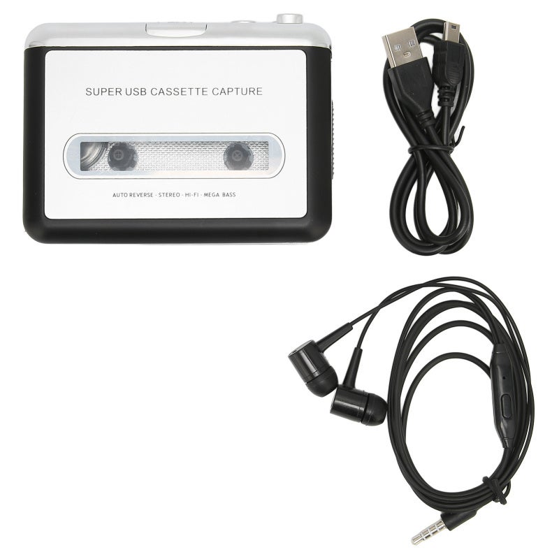 Disc مشغل كاسيت محول USB إلى MP3 - مشغل أشرطة بجودة صوت فائقة النقاء بتصميم معدني محمول لنظامي التشغيل Windows XP و Vista - Image 1