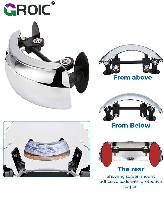 GROIC Motorcycle Rearview Mirror, Motorcycle Blind Spot Rear Mirror，180 Degree Wide Angle Safety Rear View Mirror Silver Chrome Blind Spot Side Mirror for Motorcycle Bike Street Bike Scooter - Image 4