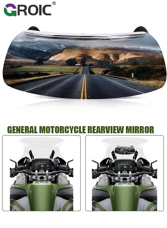 GROIC Motorcycle Rearview Mirror, Motorcycle Blind Spot Rear Mirror，180 Degree Wide Angle Safety Rear View Mirror Silver Chrome Blind Spot Side Mirror for Motorcycle Bike Street Bike Scooter - Image 3