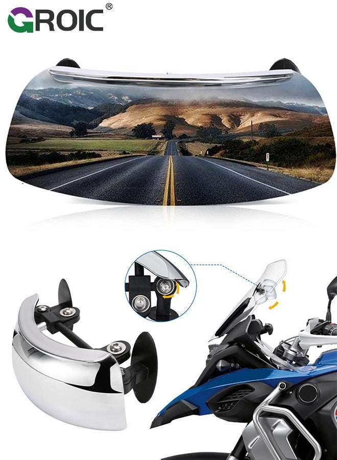 GROIC Motorcycle Rearview Mirror, Motorcycle Blind Spot Rear Mirror，180 Degree Wide Angle Safety Rear View Mirror Silver Chrome Blind Spot Side Mirror for Motorcycle Bike Street Bike Scooter - Image 1