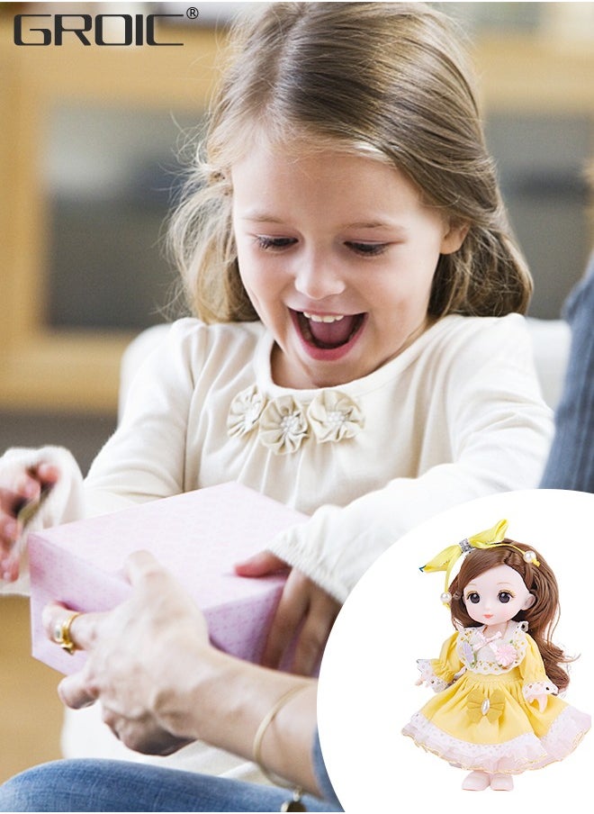 GROIC - 6.3 Inch Little Dolls BJD Doll 21 Ball Jointed Doll DIY Toys with Clothes Outfit Shoes Hair Makeup, Little Dolls Set with Mini Lolita Princess Dolls for Girls Compatible with Doll Houses - Image 1