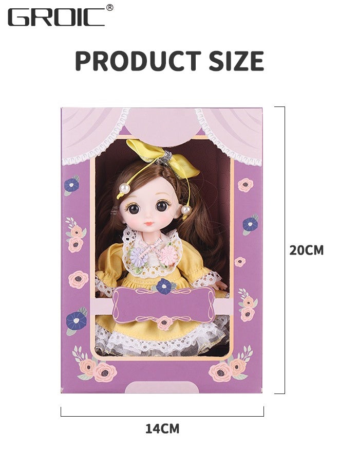GROIC - 6.3 Inch Little Dolls BJD Doll 21 Ball Jointed Doll DIY Toys with Clothes Outfit Shoes Hair Makeup, Little Dolls Set with Mini Lolita Princess Dolls for Girls Compatible with Doll Houses - Image 1