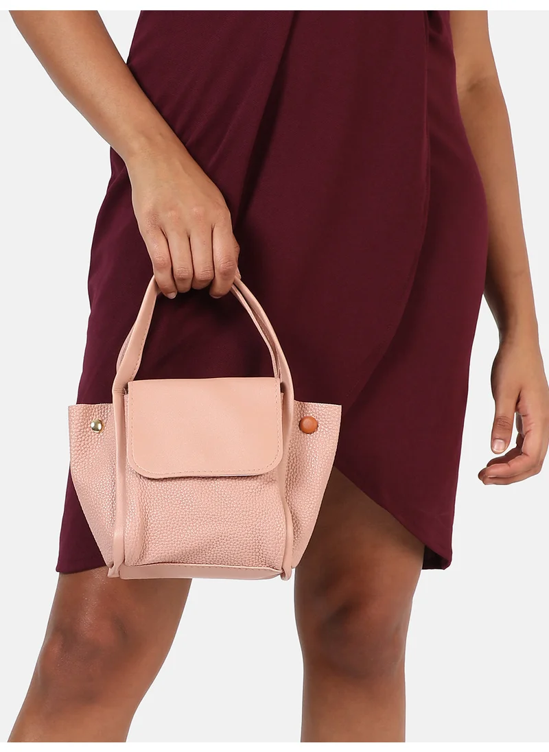 Haute Sauce Pink Solid Vegan Leather Handbag