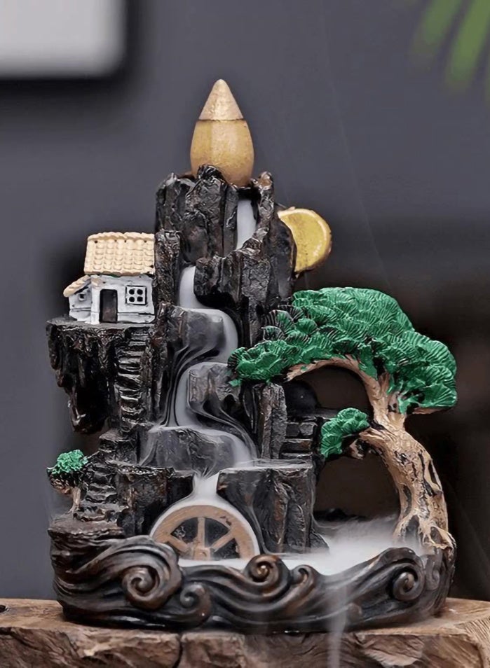 هايدو تدفق الخلفي محرق البخور الجبل والنهر زين ديكور المنزل حامل العطر 10*9*6 - Image 2