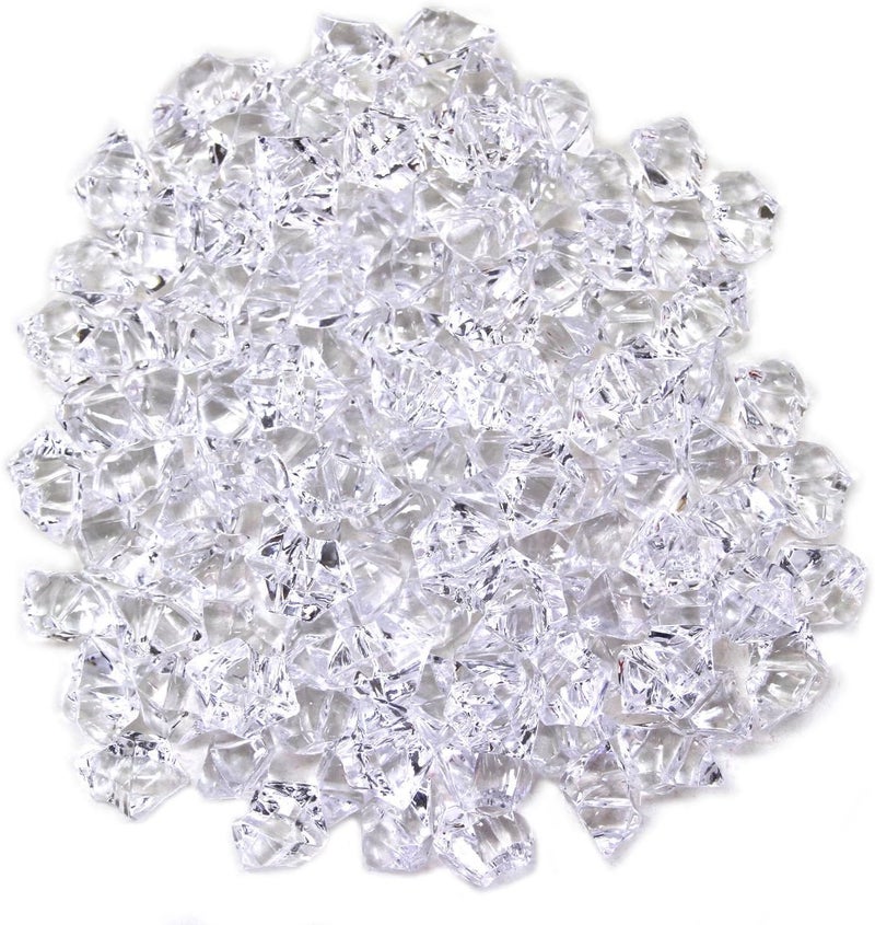 Quality Clear Acrylic Crushed Ice Ice Rocks for Vase Fillers and Table Decorating - About 105-120 Pieces