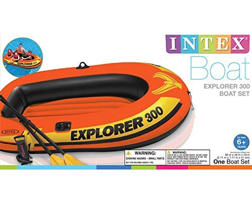 Intex Vinyl 300 Inflatable Boat Blow up raft 5832np, Multicolour, Set-3 - Image 3