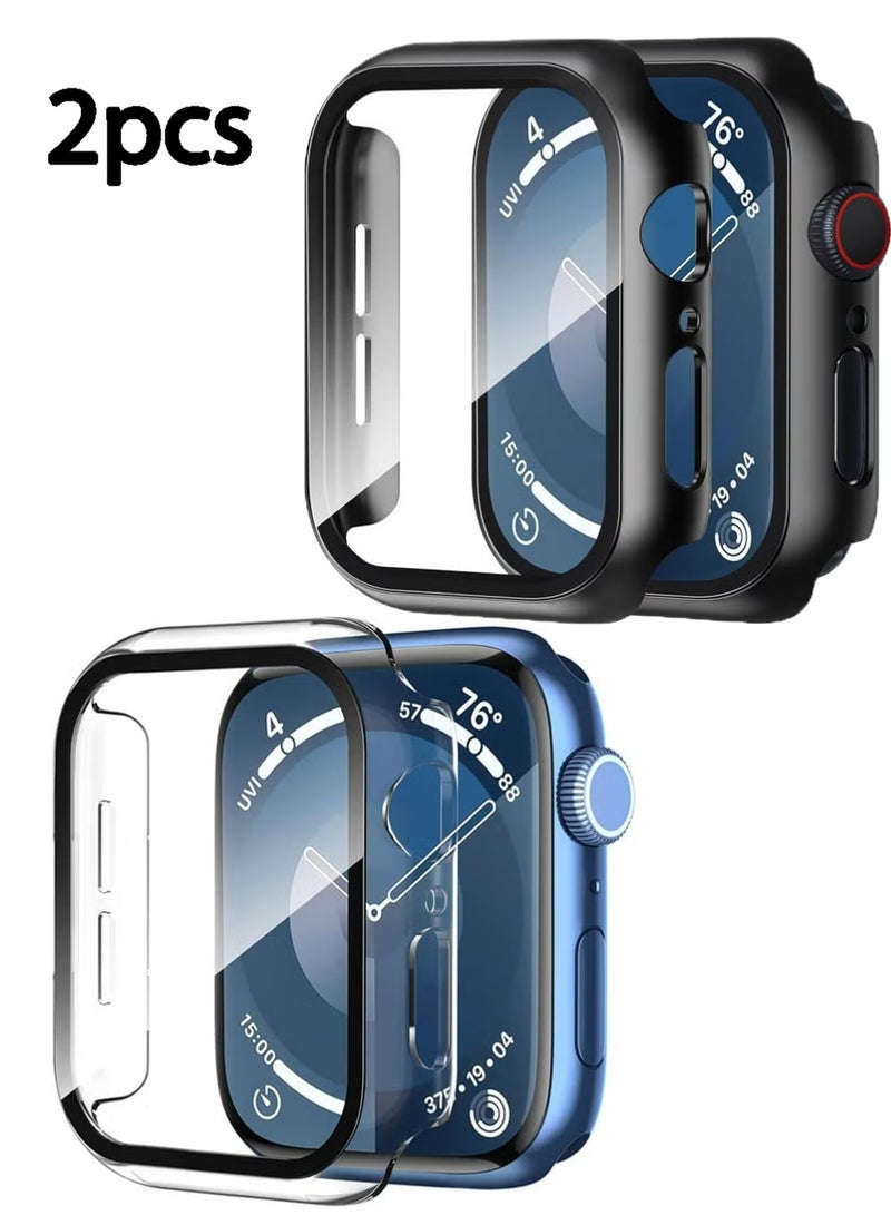 X-level 2 PCS Apple Watch Series 11 10 42mm case with Tempered Film Screen Protector, Full Protective Hard PC Bumper Touch Sensitive HD Screen Cover - Image 1