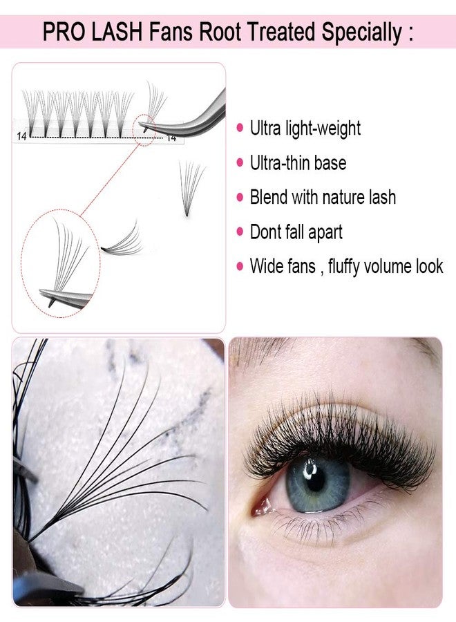 PRO LASHBEAUTY Premade Fans Eyelash Extensions 7D-D-0.07-18 Short Stem Premade Volume Eyelash Extensions 3D 5D 7D Volume Lash Extensions 9 to 20 mm Pre made Lash Fans C D Curl .07 .10(7D-D-0.07,18mm) - Image 2