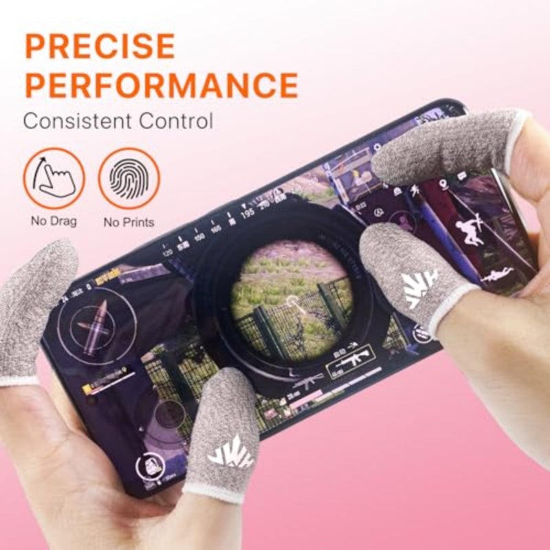 10 Pack Silver Fiber Dedales Gamer Anti Slip Sweat Proof Gaming Finger Sleeves Cots Mobile Phone Gloves Guantes para Durable Thumb Covers for Pubg Pink 10-Pack + Storage Box - Image 2