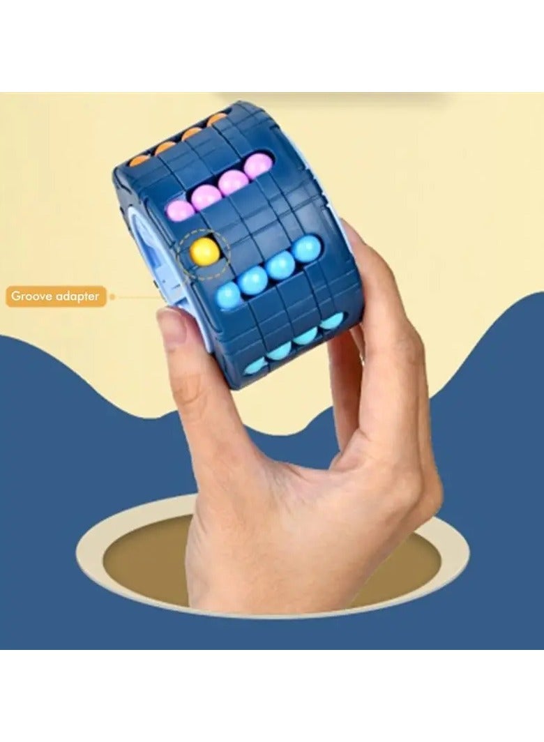 Goolsky 3D Cylinder Cube Toy Magical Bean Gyro Rotate Slide Puzzle Games Relieve Stress For Children Educational Montessori Infant Toys (red, Blue, Black), Thanksgiving Day gift - Image 5