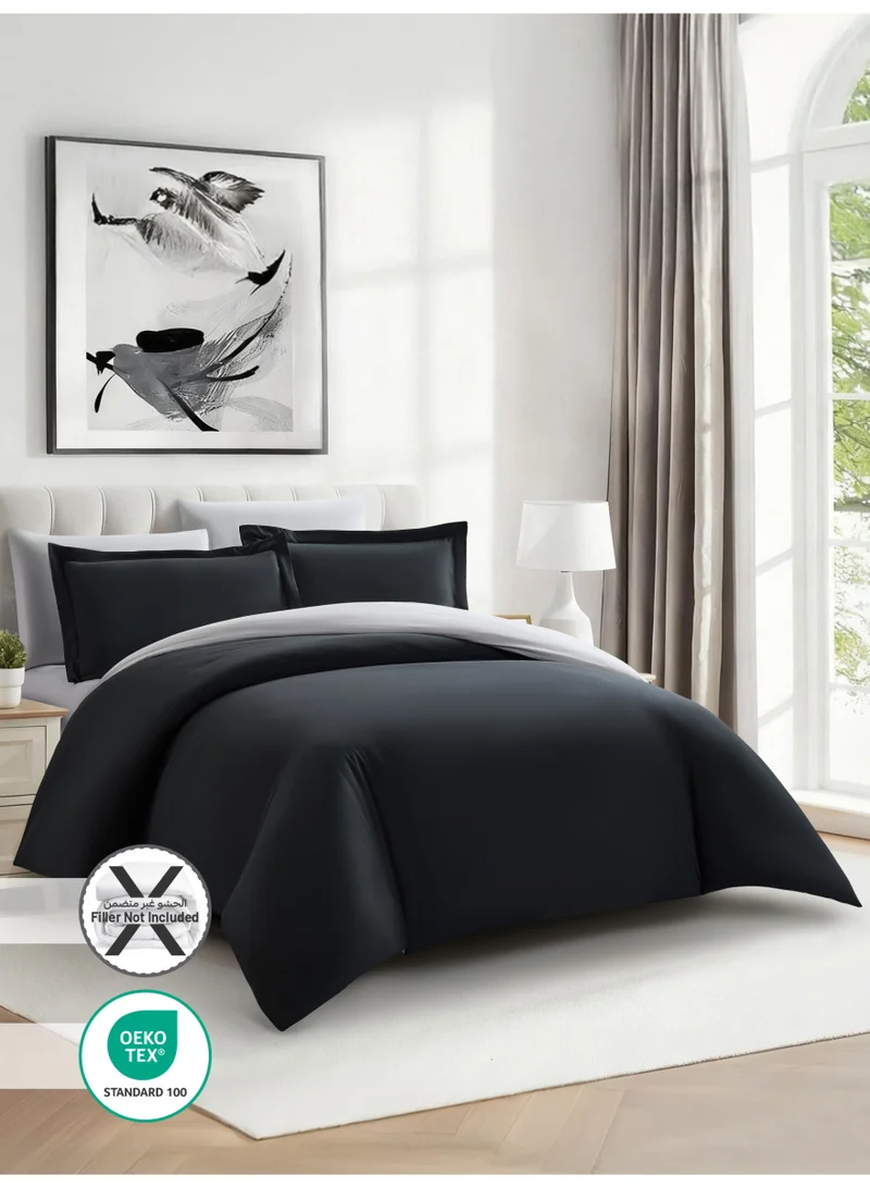 Donetella KING (200x200 cm) Solid Duvet Cover Set, Fits 200 × 200 cm Bed, King Size 6-Piece Set, Brushed Microfiber Without Filler  | Best Price UAE