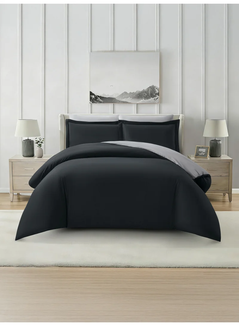 Solid Duvet Cover Set, Fits 200 × 200 cm Bed, King Size 6-Piece Set, Brushed Microfiber Without Filler