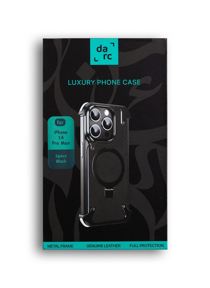 darc Leather Case for iPhone 15 Pro Max Black Titanium  - Image 2