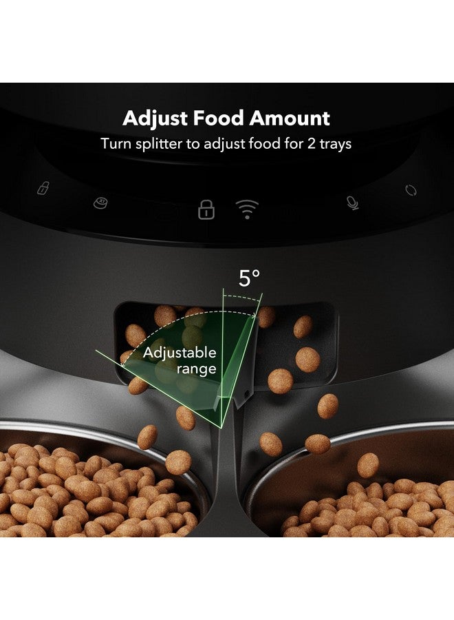 PETLIBRO PETLIBRO Automatic Cat Feeder for 2 Cats, 5G WiFi Cat Food Dispenser with APP Remote Feeding, 5L Timed Automatic Dog Feeder, 1-10 Meals/Day, 10s Meal Call, Dual Trays Pet Feeder for Cat, Dog  - Image 5
