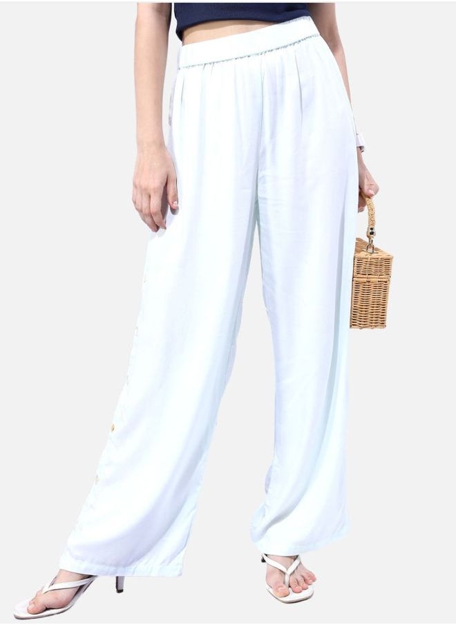 Freehand Women Flared Solid High-Rise Pants  - Image 1