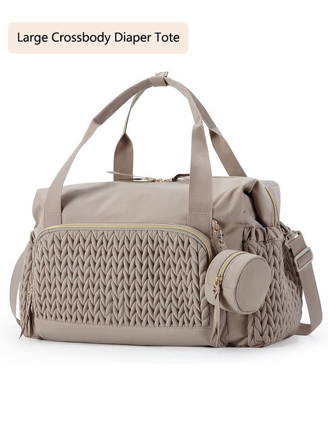 Large Crossbody Diaper Tote with Changing Pad, Mommy Storage Bag, Mommy Hospital Bags for Labor and Delivery - Image 1