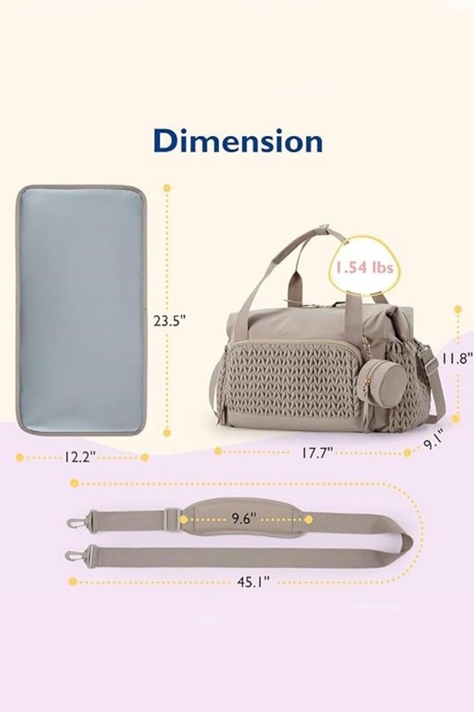 Large Crossbody Diaper Tote with Changing Pad, Mommy Storage Bag, Mommy Hospital Bags for Labor and Delivery - Image 2