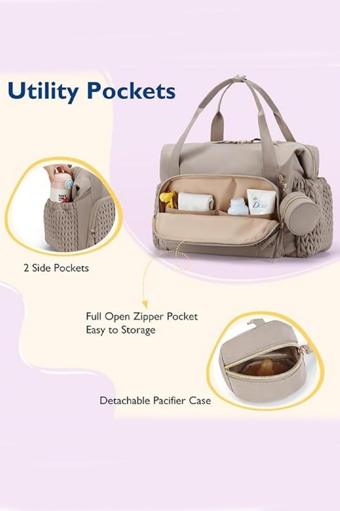 Large Crossbody Diaper Tote with Changing Pad, Mommy Storage Bag, Mommy Hospital Bags for Labor and Delivery - Image 4