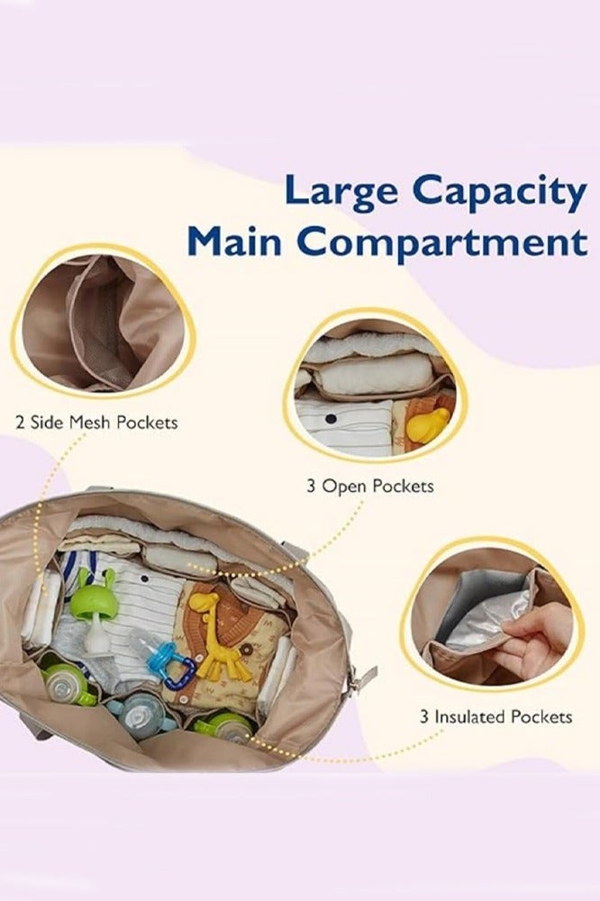 Large Crossbody Diaper Tote with Changing Pad, Mommy Storage Bag, Mommy Hospital Bags for Labor and Delivery - Image 5
