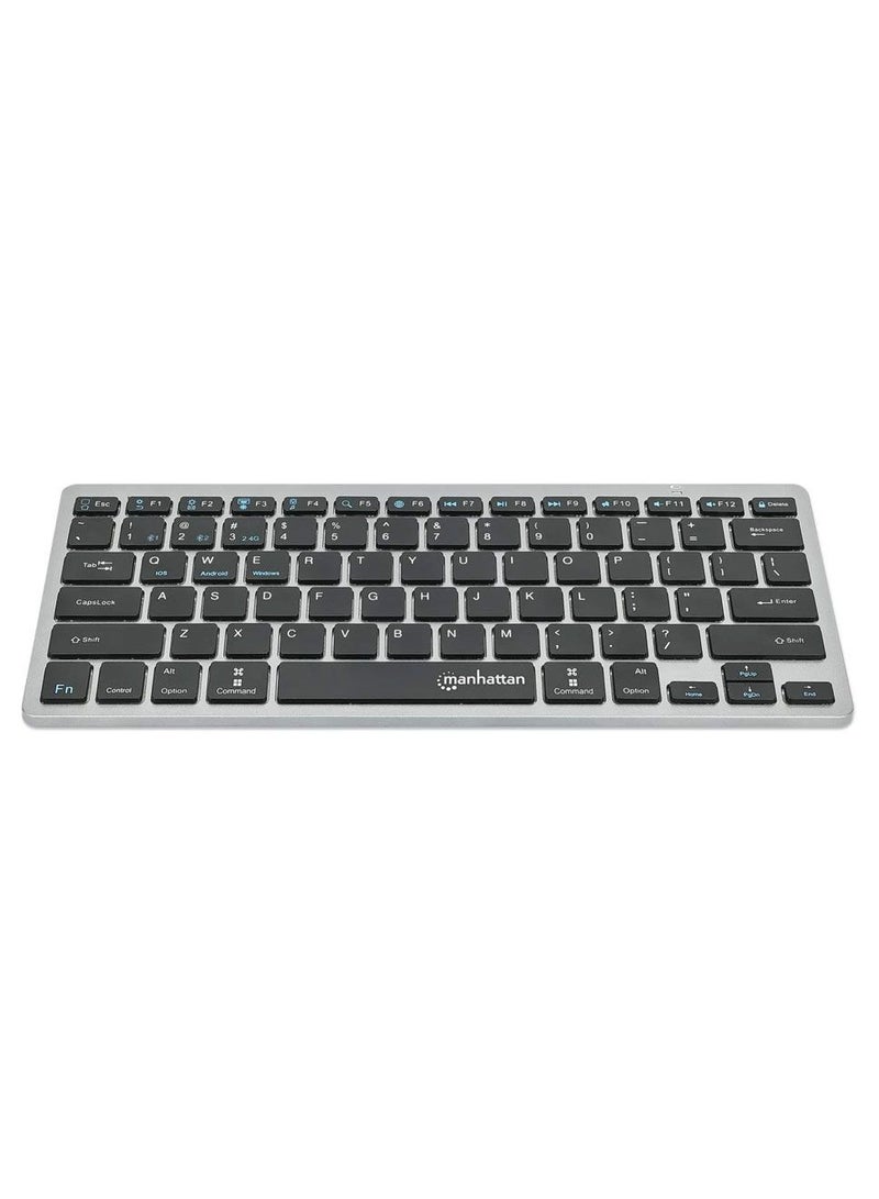 Manhattan Manhattan Ultra Slim Dual-Mode Wireless Keyboard - 180559 - Dark Gray / Black - Image 1
