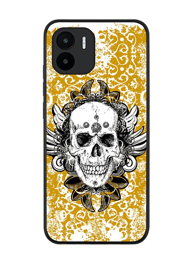 Stylizedd Rugged Black edge case for Xiaomi Redmi A2 / Xiaomi Redmi A1 Slim fit Soft Case Flexible Rubber Edges Anti Drop TPU Gel Thin Cover - Skull Cult - Image 1