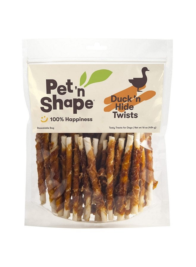 Pet 'n Shape Duck 'n Hide Twists - Duck Wrapped Rawhide Natural Dog Treats, Small, 1 Pound (Pack of 1) - Image 1