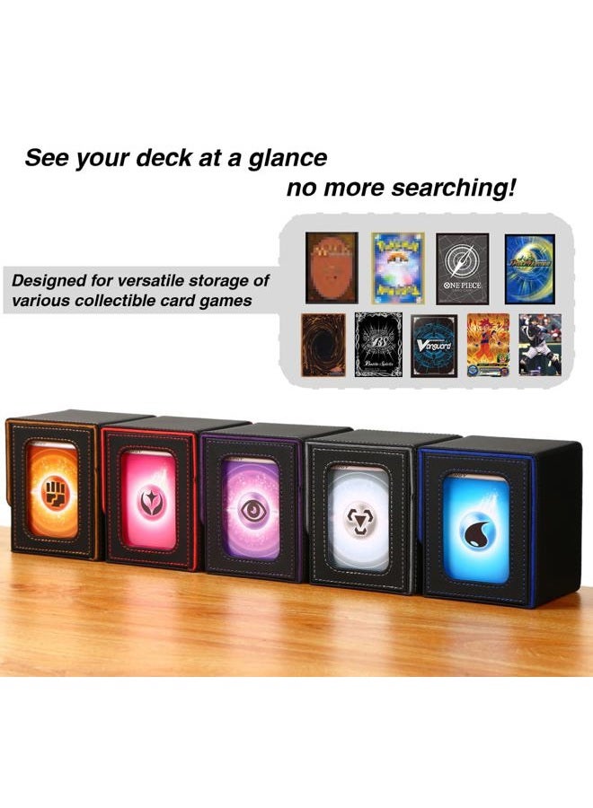 Venssu MTG Deck Box for Commander Display,Card Deck Boxes Fits 100 Double Sleeved Cards, TCG Card Storage Box (Turquoise and Pink, 1 window) - Image 5