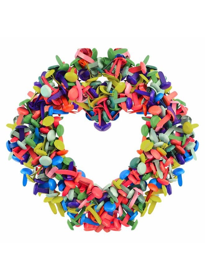 baotongle 500 PCS Paper Fasteners, Brass Plated Scrapbooking Brads Round Metal Brads with Storage Bag for Crafts Making DIY (Colorful, 8mm) - Image 1