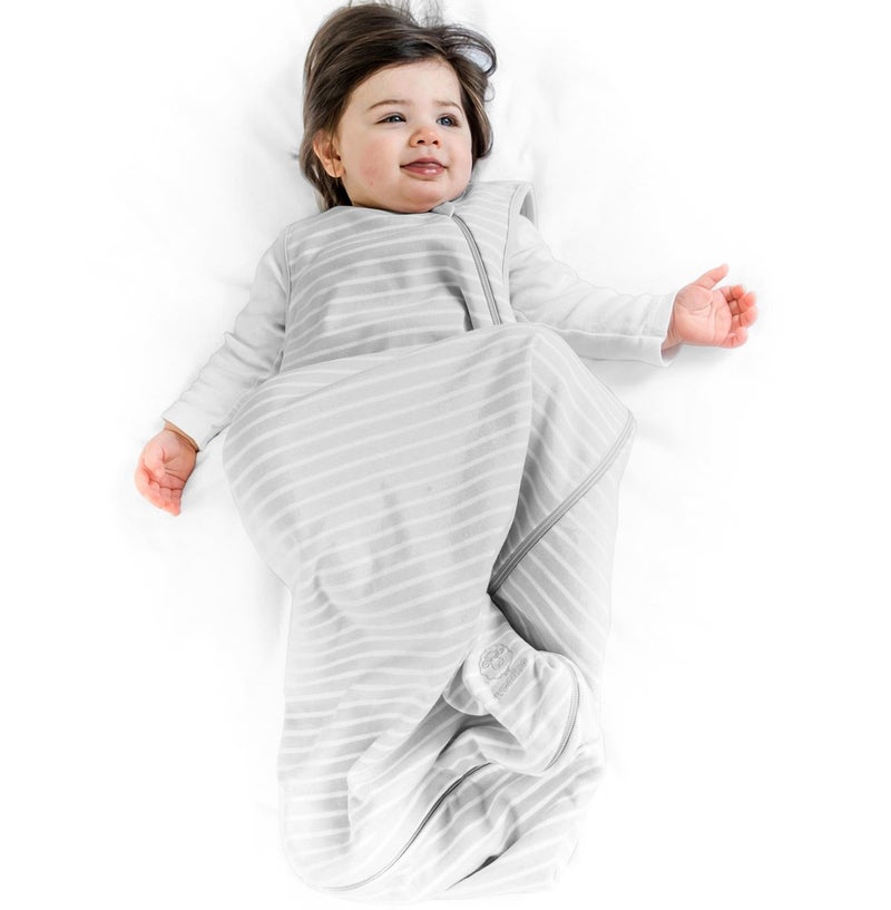 Woolino Merino Wool and Organic Cotton Baby Sleep Bag - 4 Season Classic Sleep Sack for Baby - Two-Way Zipper Sleeping Bag for Baby and Toddler - 6-18 Months - Gray - Image 1