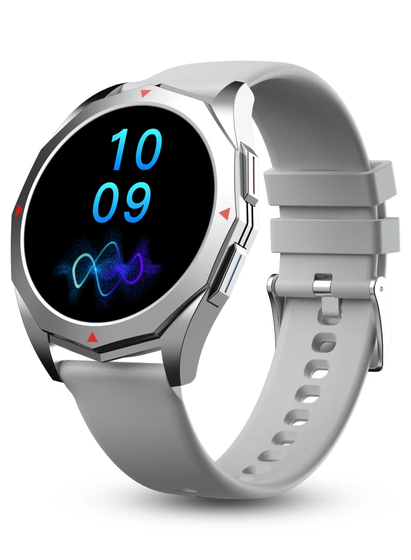 Pebble Rio 1.39" HD Display, Bluetooth Calling Full Touch Screen Smart Watch for Men & Women, Health Suite, Multiple Watch Faces, Multi Sports Modes, DIY Watch Faces, Metal Body, World Clock, Moonlight Grey