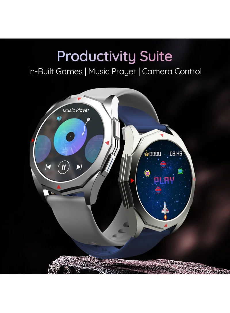 Pebble Rio 1.39" HD Display, Bluetooth Calling Full Touch Screen Smart Watch for Men & Women, Health Suite, Multiple Watch Faces, Multi Sports Modes, DIY Watch Faces, Metal Body, World Clock, Moonlight Grey
