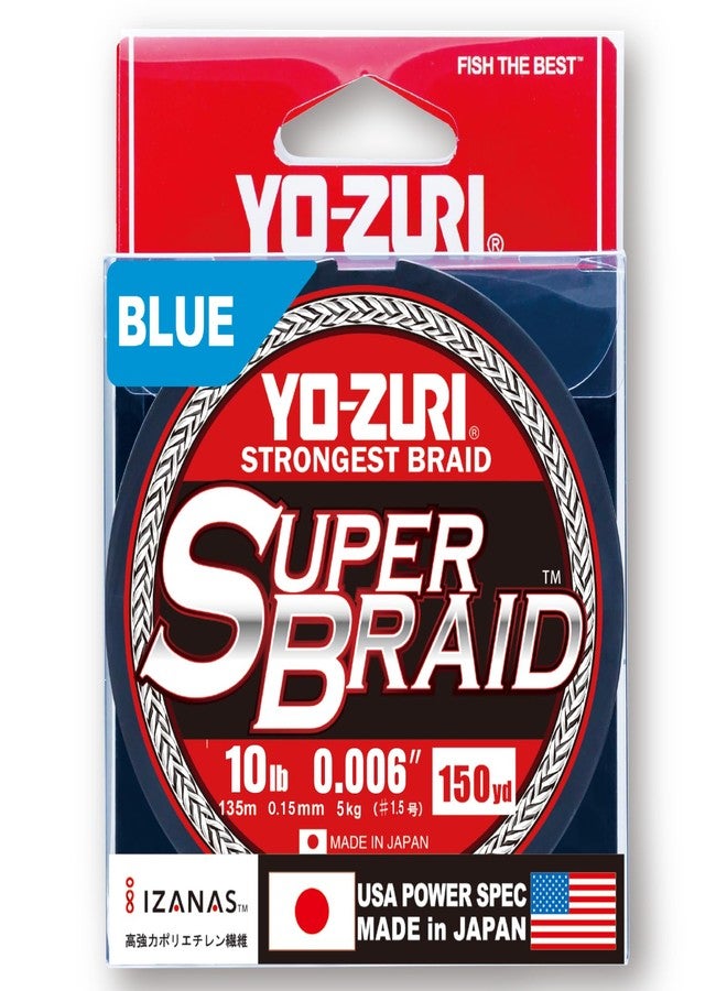 DUEL Yo-Zuri Super Braid 150 Yard Spool Blue 10 Pound Line - Image 1