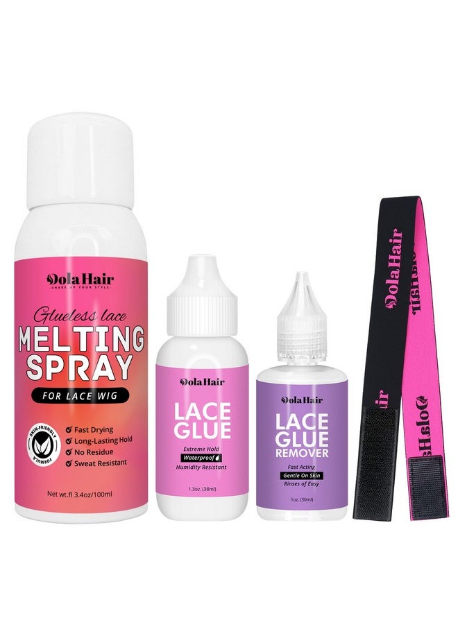 Dolahair Dolahair Wig Glue Spray for Front Lace Wig Lace Melting Spray for Wigs Melting Spray Lace Bond Spray Wig Glue Spray lace Melting kit Lace Glue Kit Wig Install Kit  - Image 1