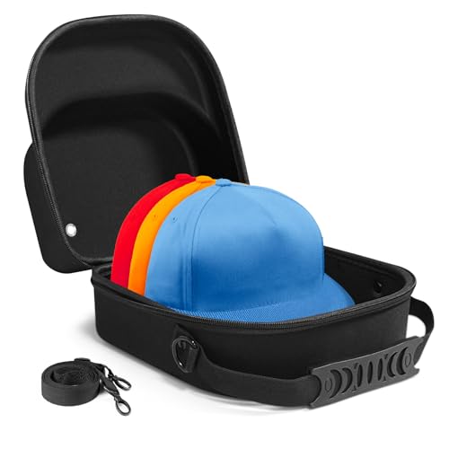 Epesoware Small Hard Hat Travel Case for Baseball Caps - Crush Proof Cap Carrier for 3 Hats, Hat Storage Organizer with Adjustable Shoulder Strap and Handle, for Travel & Home Use - Image 1