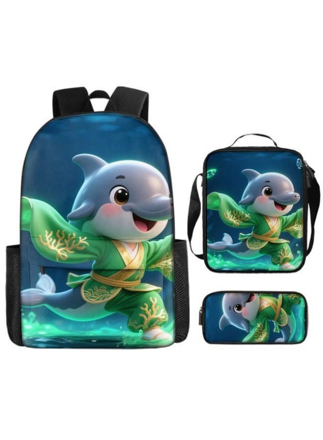 Bright Li Fire Unlock the new fashion of childish fun! Three-piece set of bags, cartoon elements for children and teenagers (students, children, friends' outings, mountain climbing, schooling, etc. can be used) - 52  - Image 2