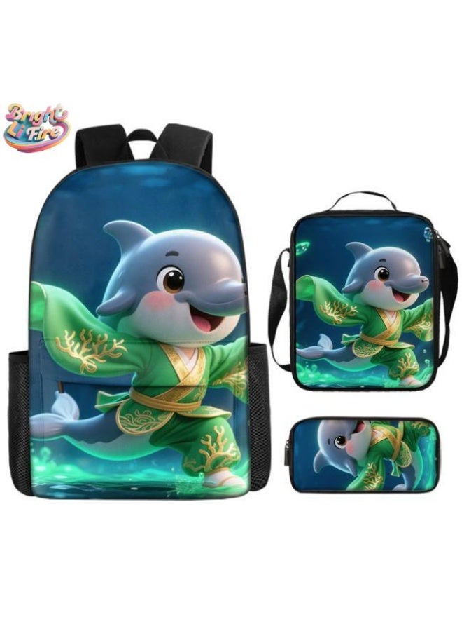 Bright Li Fire Unlock the new fashion of childish fun! Three-piece set of bags, cartoon elements for children and teenagers (students, children, friends' outings, mountain climbing, schooling, etc. can be used) - 52  - Image 1